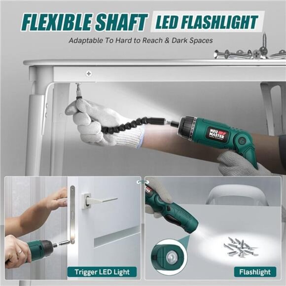 Cordless Screwdriver, 4V Electric Screwdriver Rechargeable Power Screwdriver - Picture 3 of 7